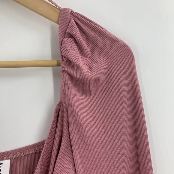 Nordstrom Abound Women's Square Neck Long Sleeve Top in Pink Nostalgia SZ M NWT - Picture 3 of 11